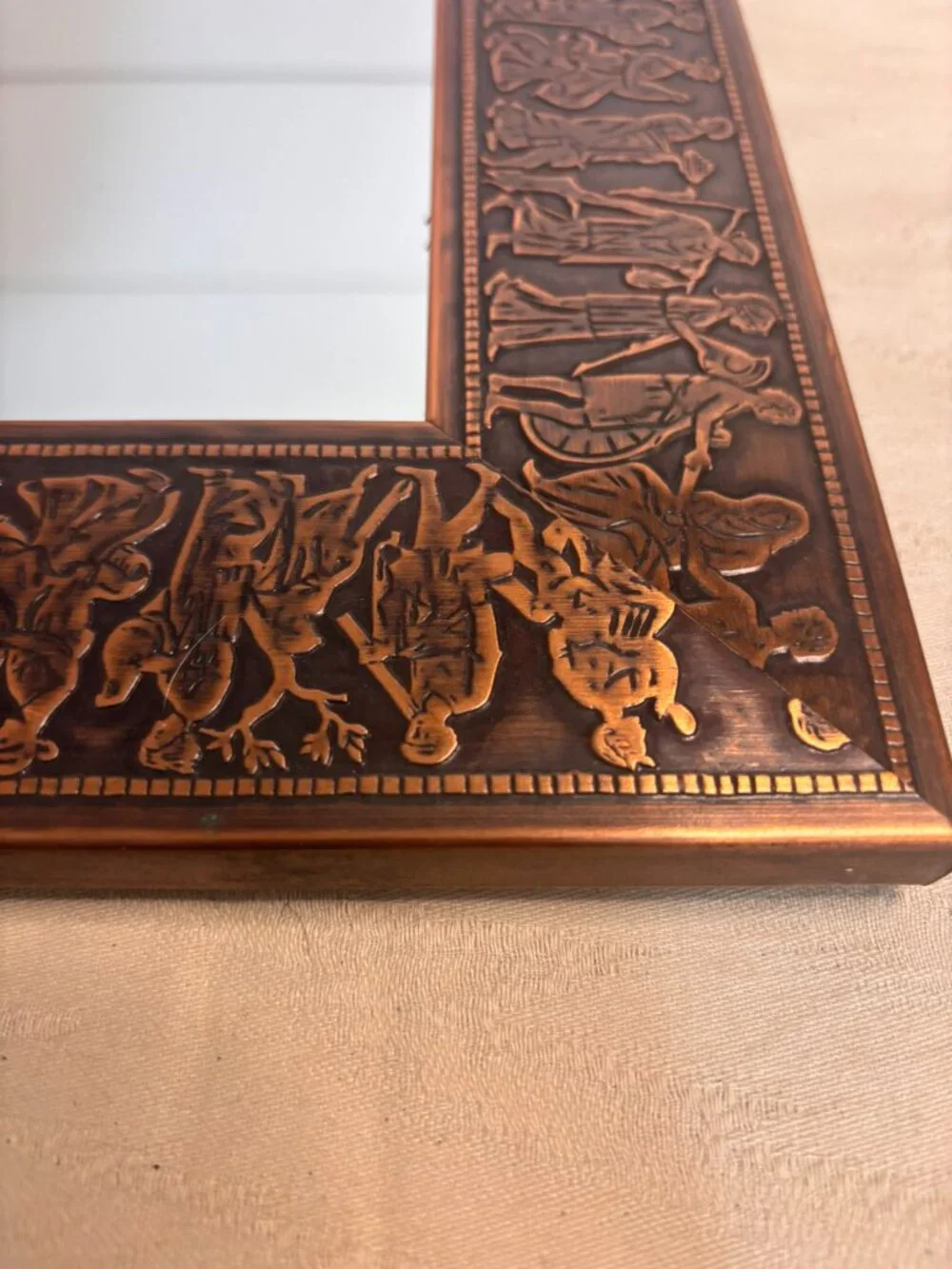 VTG Roman Greek Relief Frame Mirror Classical Antiquity Gallery Wall